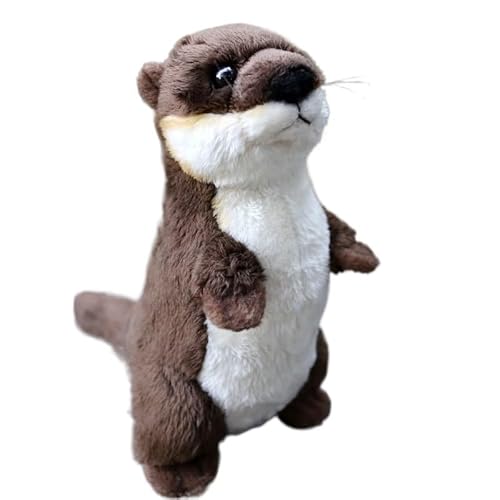 HCGX 8" Realistisches Otter-Plüschtier, süßes Plüschotter-Plüschtier, weicher Flussotter-Tierplüsch (Lutra lutra)(Brown) von HCGX