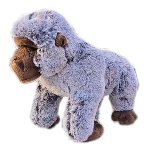 HCGX Realistisches Silberrücken Gorilla Plüschtier 24cm – Ultra Weich & Kuschelig, Großes Wildtier Stofftier von HCGX