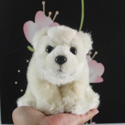 HCGX Simulation Eisbär Plüschtier Weißer Bär Plüschpuppe Weicher und süßer Begleiter Geschenk Heimdekoration(Silver) von HCGX