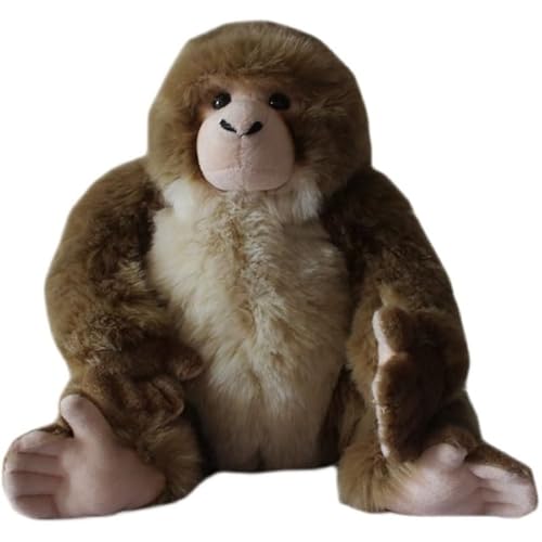 HCGX Simulierte Gorilla-Plüschpuppe, Tieraffe, mediterraner Makaken, Plüschtier, weich und niedlich, Geschenk for die frühe Bildung, Heimdekoration von HCGX