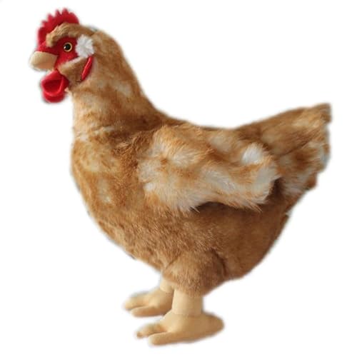 Simulation weißer Vogel-Plüschpuppe, große Henne, Plüschtier, weich und niedlich, Begleiter, Geschenk, Heimdekoration(Brown) von HCGX