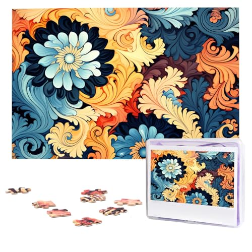Abstraktes Blumenmuster-Puzzle, 1000 Teile, personalisiertes Puzzle, Foto-Puzzle für Erwachsene, anspruchsvolles Bilderpuzzle mit Aufbewahrungstasche, Puzzles für Männer und Frauen, Heimdekoration Abstraktes Blumenmuster-Puzzle, 1000 Teile, personalisiertes Puzzle, Foto-Puzzle für Erwachsene, anspruchsvolles Bilderpuzzle mit Aufbewahrungstasche, Puzzles für Männer und Frauen, Heimdekoration von HCLYvexiria