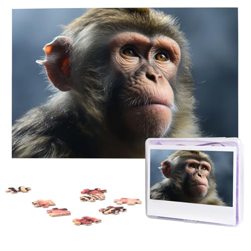 Affen-Puzzles, 1000 Teile, personalisiertes Puzzle, Foto-Puzzle für Erwachsene, anspruchsvolles Bilderpuzzle mit Aufbewahrungstasche, Puzzles für Männer und Frauen, Heimdekoration (74,9 x 50 cm) von HCLYvexiria