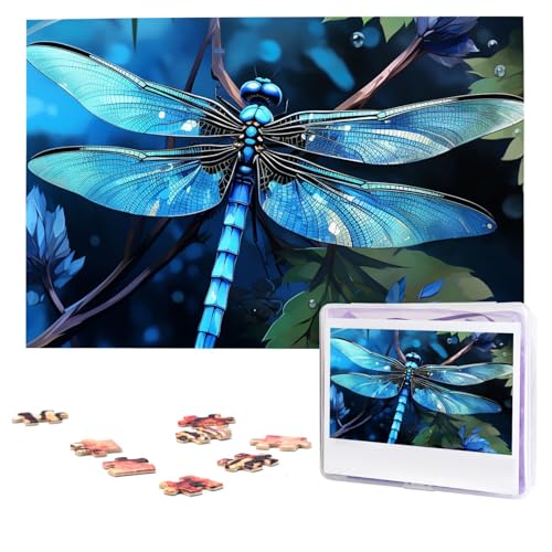 Art Blue Libellen-Puzzle, 1000 Teile, personalisiertes Puzzle, Foto-Puzzle für Erwachsene, anspruchsvolles Bilderpuzzle mit Aufbewahrungstasche, Puzzles für Männer und Frauen, Heimdekoration (74,9 x Art Blue Libellen-Puzzle, 1000 Teile, personalisiertes Puzzle, Foto-Puzzle für Erwachsene, anspruchsvolles Bilderpuzzle mit Aufbewahrungstasche, Puzzles für Männer und Frauen, Heimdekoration (74,9 x von HCLYvexiria