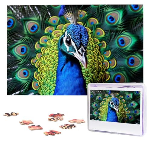 Blauer Pfauen-Puzzle, 1000 Teile, personalisiertes Puzzle, Foto-Puzzle für Erwachsene, anspruchsvolles Bilderpuzzle mit Aufbewahrungstasche, Puzzles für Männer und Frauen, Heimdekoration (74,9 x 50 Blauer Pfauen-Puzzle, 1000 Teile, personalisiertes Puzzle, Foto-Puzzle für Erwachsene, anspruchsvolles Bilderpuzzle mit Aufbewahrungstasche, Puzzles für Männer und Frauen, Heimdekoration (74,9 x 50 von HCLYvexiria