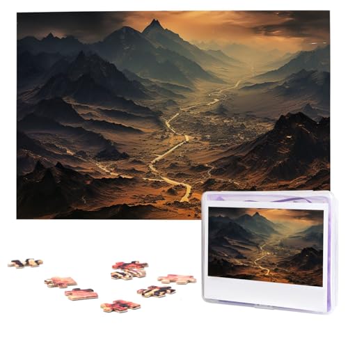 Braune und schwarze Berg-Puzzles, 1000 Teile, personalisiertes Puzzle, Foto-Puzzle für Erwachsene, anspruchsvolles Bilderpuzzle mit Aufbewahrungstasche, Puzzles für Männer und Frauen, Heimdekoration Braune und schwarze Berg-Puzzles, 1000 Teile, personalisiertes Puzzle, Foto-Puzzle für Erwachsene, anspruchsvolles Bilderpuzzle mit Aufbewahrungstasche, Puzzles für Männer und Frauen, Heimdekoration von HCLYvexiria