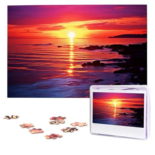 Calm Sea Sunset Puzzles 1000 Teile Personalisierte Puzzles Fotos Puzzle für Erwachsene, anspruchsvolles Bilderpuzzle mit Aufbewahrungstasche, Puzzles für Männer und Frauen, Heimdekoration (74,9 x 50 Calm Sea Sunset Puzzles 1000 Teile Personalisierte Puzzles Fotos Puzzle für Erwachsene, anspruchsvolles Bilderpuzzle mit Aufbewahrungstasche, Puzzles für Männer und Frauen, Heimdekoration (74,9 x 50 von HCLYvexiria