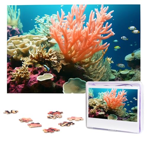 Coral Puzzles 1000 Teile, personalisiertes Puzzle, Foto-Puzzle für Erwachsene, herausforderndes Bilderpuzzle mit Aufbewahrungstasche, Puzzles für Männer und Frauen, Heimdekoration (74,9 x 50 cm) von HCLYvexiria