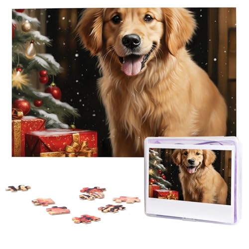 Goldener Retriever-Puzzle, Weihnachten, 1000 Teile, personalisiertes Puzzle, Foto-Puzzle für Erwachsene, herausforderndes Bilder-Puzzle mit Aufbewahrungstasche, Puzzles für Männer und Frauen, Goldener Retriever-Puzzle, Weihnachten, 1000 Teile, personalisiertes Puzzle, Foto-Puzzle für Erwachsene, herausforderndes Bilder-Puzzle mit Aufbewahrungstasche, Puzzles für Männer und Frauen, von HCLYvexiria