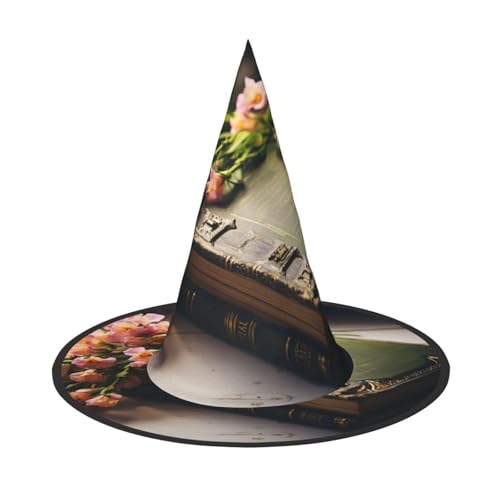 HCLYvexiria Hexenhüte Halloween Kegel Zauberer Hut Altes Buch Hexenhüte Halloween Hut Kostüm Cosplay HCLYvexiria Hexenhüte Halloween Kegel Zauberer Hut Altes Buch Hexenhüte Halloween Hut Kostüm Cosplay von HCLYvexiria