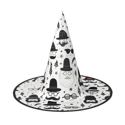 HCLYvexiria Hexenhüte Halloween Kegel Zauberer Hut Barthut Schwarz Weiß Muster Hexenhüte Halloween Hut Kostüm Cosplay HCLYvexiria Hexenhüte Halloween Kegel Zauberer Hut Barthut Schwarz Weiß Muster Hexenhüte Halloween Hut Kostüm Cosplay von HCLYvexiria