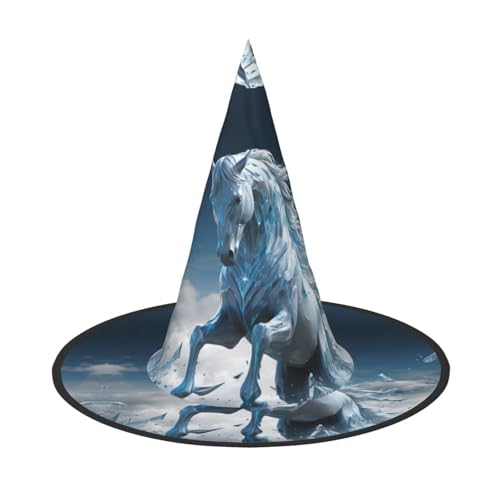 HCLYvexiria Hexenhüte Halloween Kegel Zauberer Hut Blau Eispferd Hexenhüte Halloween Hut Kostüm Cosplay HCLYvexiria Hexenhüte Halloween Kegel Zauberer Hut Blau Eispferd Hexenhüte Halloween Hut Kostüm Cosplay von HCLYvexiria