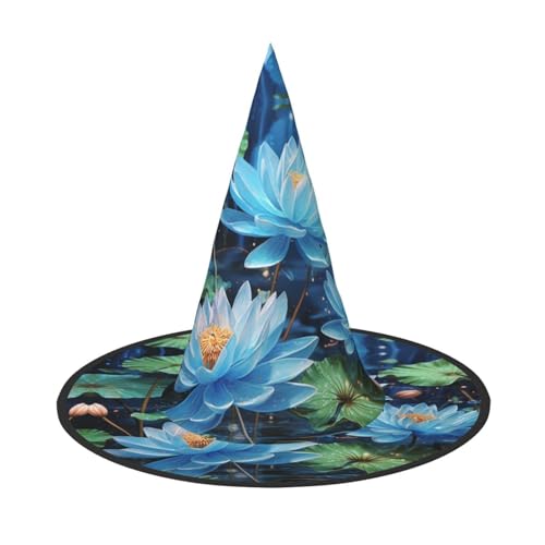 HCLYvexiria Hexenhüte Halloween Kegel Zauberer Hut Blaue Libelle und Lotus Hexenhüte Halloween Hut Kostüm Cosplay HCLYvexiria Hexenhüte Halloween Kegel Zauberer Hut Blaue Libelle und Lotus Hexenhüte Halloween Hut Kostüm Cosplay von HCLYvexiria