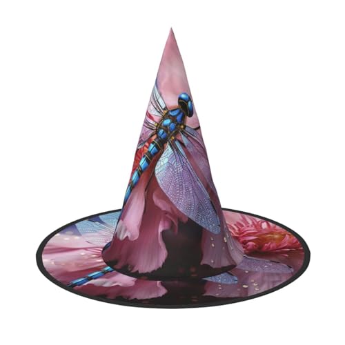 HCLYvexiria Hexenhüte Halloween Kegel Zauberer Hut Blume und blaue Libelle Hexenhüte Halloween Hut Kostüm Cosplay HCLYvexiria Hexenhüte Halloween Kegel Zauberer Hut Blume und blaue Libelle Hexenhüte Halloween Hut Kostüm Cosplay von HCLYvexiria