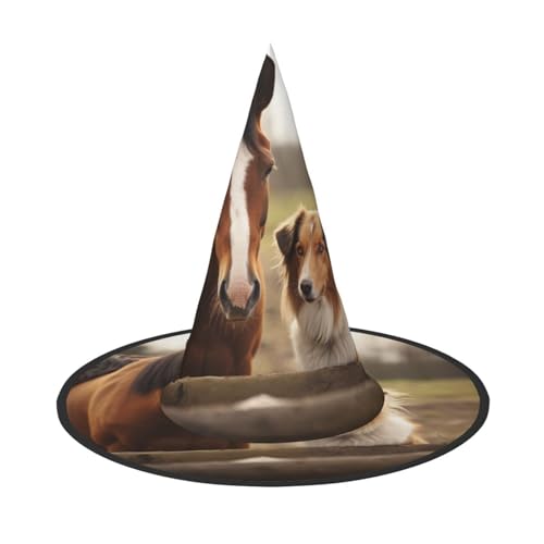HCLYvexiria Hexenhüte Halloween Kegel Zauberer Hut Collie Hund und Pferd Hexenhüte Halloween Hut Kostüm Cosplay HCLYvexiria Hexenhüte Halloween Kegel Zauberer Hut Collie Hund und Pferd Hexenhüte Halloween Hut Kostüm Cosplay von HCLYvexiria