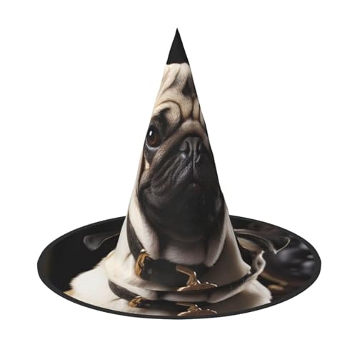 HCLYvexiria Hexenhüte Halloween Kegel Zauberer Hut Cool Mops Hund Hexenhüte Halloween Hut Kostüm Cosplay HCLYvexiria Hexenhüte Halloween Kegel Zauberer Hut Cool Mops Hund Hexenhüte Halloween Hut Kostüm Cosplay von HCLYvexiria