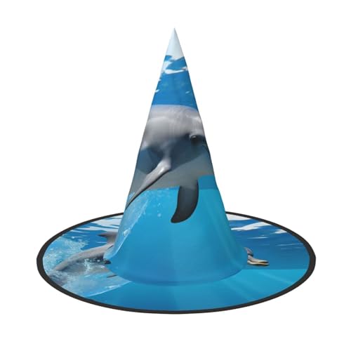 HCLYvexiria Hexenhüte Halloween Kegel Zauberer Hut Delfin Hexenhüte Halloween Hut Kostüm Cosplay HCLYvexiria Hexenhüte Halloween Kegel Zauberer Hut Delfin Hexenhüte Halloween Hut Kostüm Cosplay von HCLYvexiria