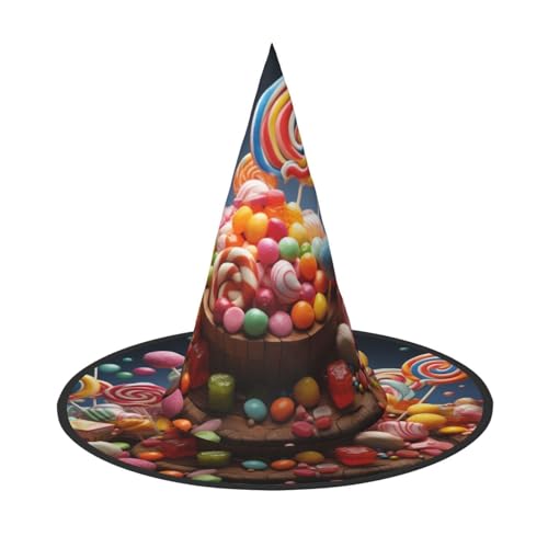 HCLYvexiria Hexenhüte Halloween Kegel Zauberer Hut Farbe Candy Hexenhüte Halloween Hut Kostüm Cosplay HCLYvexiria Hexenhüte Halloween Kegel Zauberer Hut Farbe Candy Hexenhüte Halloween Hut Kostüm Cosplay von HCLYvexiria