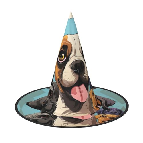 HCLYvexiria Hexenhüte Halloween Kegel Zauberer Hut Hund Cartoon Gesicht Hexenhüte Halloween Hut Kostüm Cosplay HCLYvexiria Hexenhüte Halloween Kegel Zauberer Hut Hund Cartoon Gesicht Hexenhüte Halloween Hut Kostüm Cosplay von HCLYvexiria
