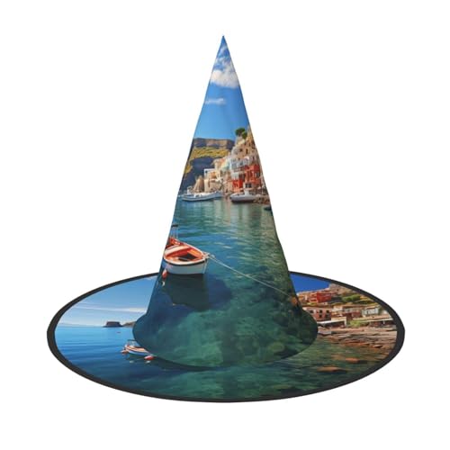 HCLYvexiria Hexenhüte Halloween Kegel Zauberer Hut Küstenstadt Hexenhüte Halloween Hut Kostüm Cosplay von HCLYvexiria