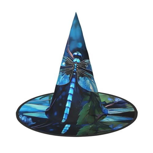 HCLYvexiria Hexenhüte Halloween Kegel Zauberer Hut Kunst Blau Libelle Hexenhüte Halloween Hut Kostüm Cosplay HCLYvexiria Hexenhüte Halloween Kegel Zauberer Hut Kunst Blau Libelle Hexenhüte Halloween Hut Kostüm Cosplay von HCLYvexiria