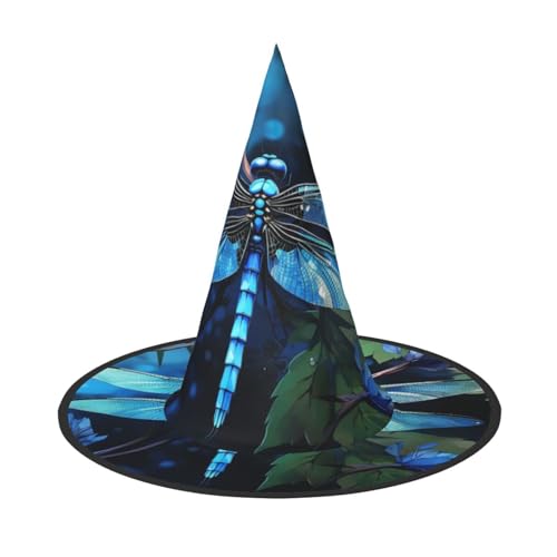 HCLYvexiria Hexenhüte Halloween Kegel Zauberer Hut Kunst Blau Libelle Hexenhüte Halloween Hut Kostüm Cosplay HCLYvexiria Hexenhüte Halloween Kegel Zauberer Hut Kunst Blau Libelle Hexenhüte Halloween Hut Kostüm Cosplay von HCLYvexiria