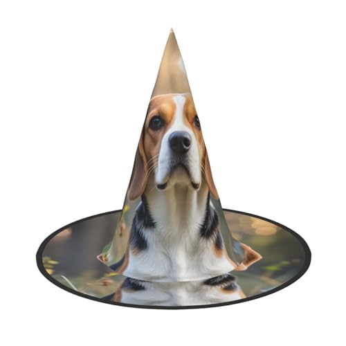 HCLYvexiria Hexenhüte Halloween Kegel Zauberer Hut Niedlicher Beagle Hund Hexenhüte Halloween Hut Kostüm Cosplay HCLYvexiria Hexenhüte Halloween Kegel Zauberer Hut Niedlicher Beagle Hund Hexenhüte Halloween Hut Kostüm Cosplay von HCLYvexiria