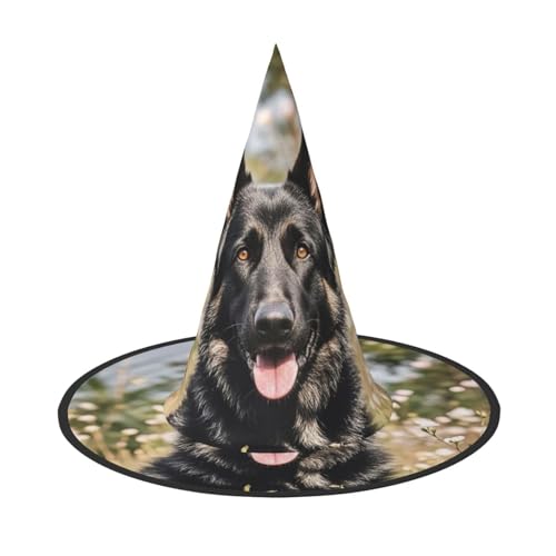 HCLYvexiria Hexenhüte Halloween Kegel Zauberer Hut Schwarz Deutscher Schäferhund Hexenhüte Halloween Hut Kostüm Cosplay HCLYvexiria Hexenhüte Halloween Kegel Zauberer Hut Schwarz Deutscher Schäferhund Hexenhüte Halloween Hut Kostüm Cosplay von HCLYvexiria