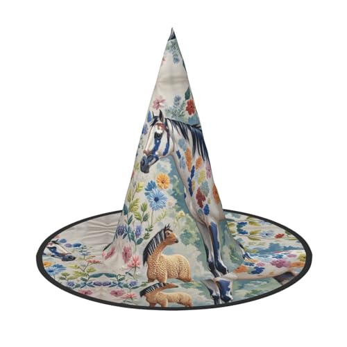 HCLYvexiria Hexenhüte Halloween Kegel Zauberer Hut Tiere Stickerei Gemälde Pferde Hexenhüte Halloween Hut Kostüm Cosplay HCLYvexiria Hexenhüte Halloween Kegel Zauberer Hut Tiere Stickerei Gemälde Pferde Hexenhüte Halloween Hut Kostüm Cosplay von HCLYvexiria