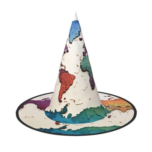 HCLYvexiria Hexenhüte Halloween Kegel Zauberer Hut Weltkarte Hexenhüte Halloween Hut Kostüm Cosplay HCLYvexiria Hexenhüte Halloween Kegel Zauberer Hut Weltkarte Hexenhüte Halloween Hut Kostüm Cosplay von HCLYvexiria