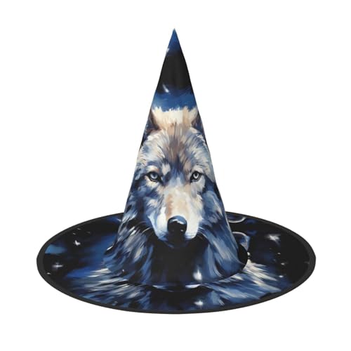 HCLYvexiria Hexenhüte Halloween Kegel Zauberer Hut Wolfkopf Hexenhüte Halloween Hut Kostüm Cosplay HCLYvexiria Hexenhüte Halloween Kegel Zauberer Hut Wolfkopf Hexenhüte Halloween Hut Kostüm Cosplay von HCLYvexiria