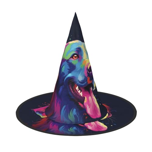 HCLYvexiria Hexenhut, Halloween, Kegel, Zauberer, Hut, bunt, Hund, Hexenhut, Halloween, Kostüm, Cosplay von HCLYvexiria