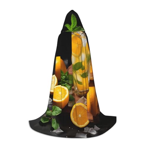 HCLYvexiria Kapuzenumhang, Uni, Halloween, Kapuzenumhang, Orange, Limonade, Kapuzenmantel, Halloween-Umhang, Cosplay-Kostüme von HCLYvexiria