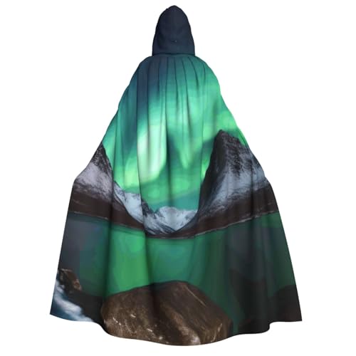 HCLYvexiria Kapuzenumhang Uni Halloween Kapuzenumhang Aurora Borealis Kapuzenmantel Halloween Umhang Cosplay Kostüme von HCLYvexiria