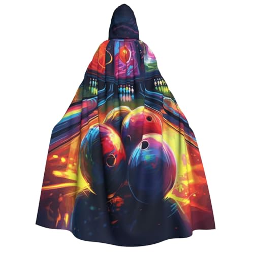 HCLYvexiria Kapuzenumhang Uni Halloween Kapuzenumhang Bowlingbälle Kapuzenmantel Halloween Umhang Cosplay Kostüme von HCLYvexiria