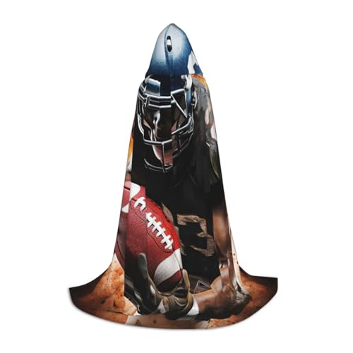 HCLYvexiria Kapuzenumhang Uni Halloween Kapuzenumhang Cool American Football Kapuzenmantel Halloween Umhang Cosplay Kostüme von HCLYvexiria