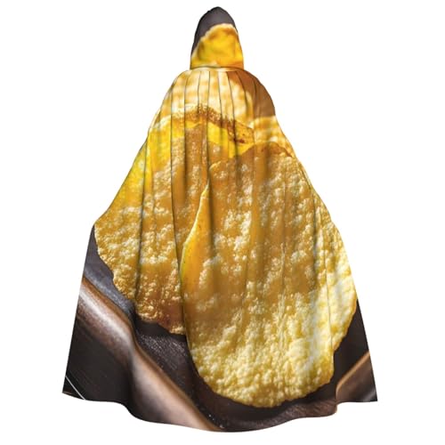 HCLYvexiria Kapuzenumhang Uni Halloween Kapuzenumhang Kartoffelchips Kapuzenmantel Halloween Umhang Cosplay Kostüme von HCLYvexiria
