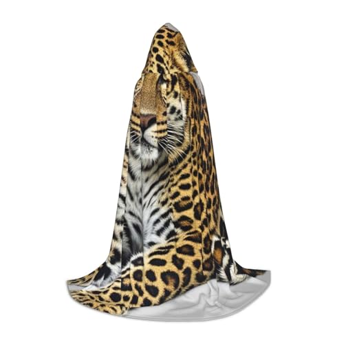 HCLYvexiria Kapuzenumhang Uni Halloween Kapuzenumhang Leopardenmuster Kapuzenmantel Halloween Umhang Cosplay Kostüme von HCLYvexiria