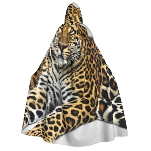 HCLYvexiria Kapuzenumhang Uni Halloween Kapuzenumhang Leopardenmuster Kapuzenmantel Halloween Umhang Cosplay Kostüme von HCLYvexiria