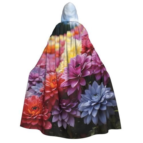 HCLYvexiria Kapuzenumhang Uni Halloween Kapuzenumhang Regenbogen Blume Meer Kapuzenmantel Halloween Umhang Cosplay Kostüme von HCLYvexiria