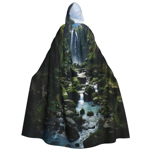 HCLYvexiria Kapuzenumhang Uni Halloween Kapuzenumhang Wasserfall Klippe Kapuzenmantel Halloween Umhang Cosplay Kostüme von HCLYvexiria