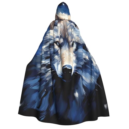 HCLYvexiria Kapuzenumhang Uni Halloween Kapuzenumhang Wolfskopf Kapuzenmantel Halloween Umhang Cosplay Kostüme von HCLYvexiria