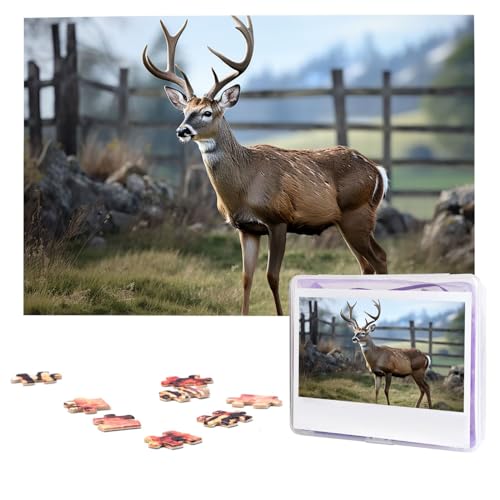 Hirschtier-Puzzle, 1000 Teile, personalisiertes Puzzle, Foto-Puzzle für Erwachsene, anspruchsvolles Bilderpuzzle mit Aufbewahrungstasche, Puzzles für Männer und Frauen, Heimdekoration (74,9 x 50 cm) Hirschtier-Puzzle, 1000 Teile, personalisiertes Puzzle, Foto-Puzzle für Erwachsene, anspruchsvolles Bilderpuzzle mit Aufbewahrungstasche, Puzzles für Männer und Frauen, Heimdekoration (74,9 x 50 cm) von HCLYvexiria