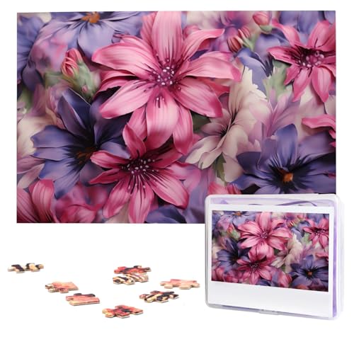 Lila und rosa Blumen-Puzzle, 1000 Teile, personalisierbar, Foto-Puzzle für Erwachsene, anspruchsvolles Bilderpuzzle mit Aufbewahrungstasche, Puzzles für Männer und Frauen, Heimdekoration (74,9 x 50 Lila und rosa Blumen-Puzzle, 1000 Teile, personalisierbar, Foto-Puzzle für Erwachsene, anspruchsvolles Bilderpuzzle mit Aufbewahrungstasche, Puzzles für Männer und Frauen, Heimdekoration (74,9 x 50 von HCLYvexiria