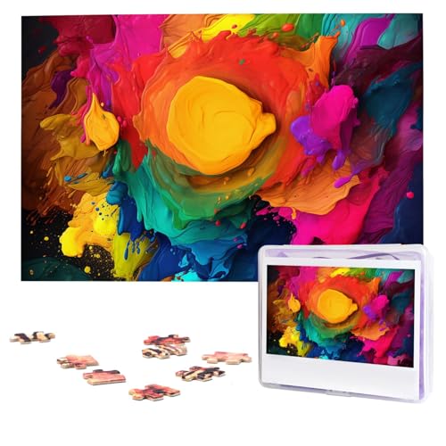 Malfarben-Puzzle, 1000 Teile, personalisiertes Puzzle, Foto-Puzzle für Erwachsene, anspruchsvolles Bilderpuzzle mit Aufbewahrungstasche, Puzzles für Männer und Frauen, Heimdekoration (74,9 x 50 cm) von HCLYvexiria
