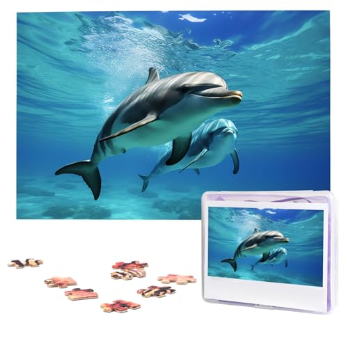 Marine Delfin-Puzzle, 1000 Teile, personalisiertes Puzzle, Foto-Puzzle für Erwachsene, anspruchsvolles Bilderpuzzle mit Aufbewahrungstasche, Puzzles für Männer und Frauen, Heimdekoration (74,9 x 50 Marine Delfin-Puzzle, 1000 Teile, personalisiertes Puzzle, Foto-Puzzle für Erwachsene, anspruchsvolles Bilderpuzzle mit Aufbewahrungstasche, Puzzles für Männer und Frauen, Heimdekoration (74,9 x 50 von HCLYvexiria