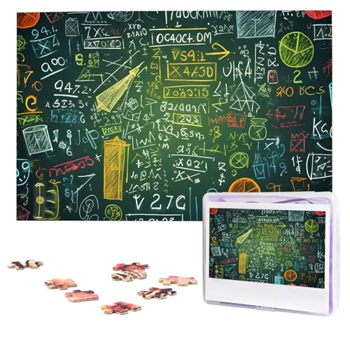 Mathematik-Frage-Puzzle, 1000 Teile, personalisiertes Puzzle, Foto-Puzzle für Erwachsene, anspruchsvolles Bilderpuzzle mit Aufbewahrungstasche, Puzzles für Männer und Frauen, Heimdekoration (74,9 x 50 von HCLYvexiria