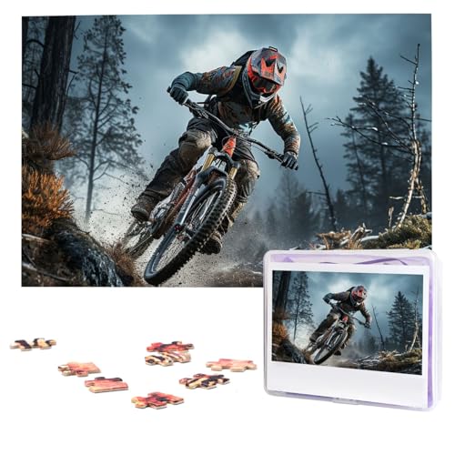 Mountainbike-Turnier-Puzzle, 1000 Teile, personalisiertes Puzzle, Foto-Puzzle für Erwachsene, anspruchsvolles Bilderpuzzle mit Aufbewahrungstasche, Puzzles für Männer und Frauen, Heimdekoration (74,9 von HCLYvexiria