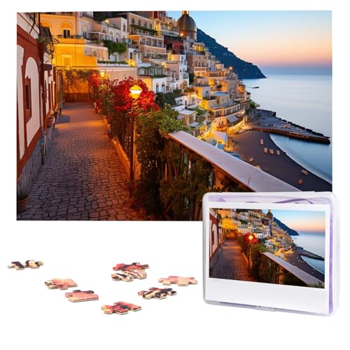 Positano Puzzle mit Sonnenuntergang am Meer, 1000 Teile, personalisiertes Puzzle, Foto-Puzzle für Erwachsene, anspruchsvolles Bilderpuzzle mit Aufbewahrungstasche, Puzzles für Männer und Frauen, Positano Puzzle mit Sonnenuntergang am Meer, 1000 Teile, personalisiertes Puzzle, Foto-Puzzle für Erwachsene, anspruchsvolles Bilderpuzzle mit Aufbewahrungstasche, Puzzles für Männer und Frauen, von HCLYvexiria