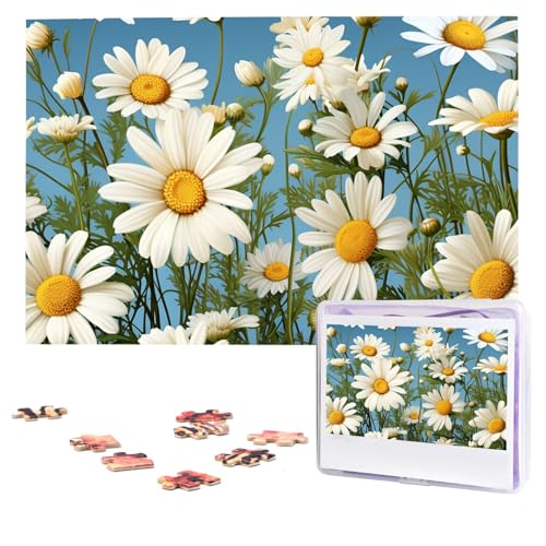 Puzzle mit Kamillenmuster, 1000 Teile, personalisierte Puzzles, Foto-Puzzle für Erwachsene, anspruchsvolles Bilderpuzzle mit Aufbewahrungstasche, Puzzles für Männer und Frauen, Heimdekoration (74,9 x von HCLYvexiria